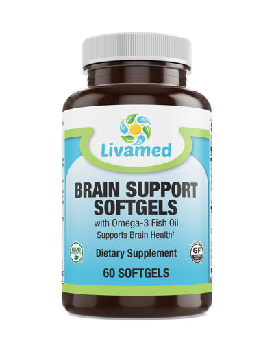 Livamed - Brain Support Softgels with Omega-3 Fish Oil 60 Count - Livamed Vitamins