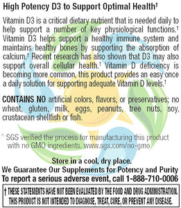 Vitamin D3 10,000 IU Softgel 90 Count