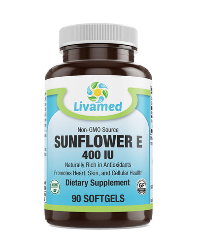 Livamed - Non-GMO Sunflower E 400 IU Softgels 90 Count - Livamed Vitamins