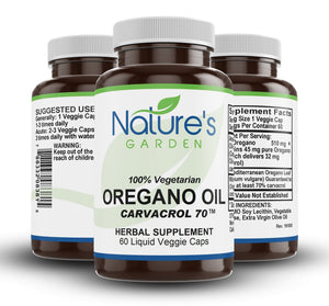 Oregano Oil  - 60 Liquid Veggie Caps with 510mg Mediterranean Oil of Oregano