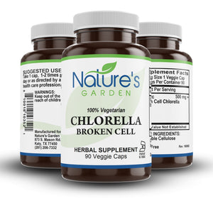 Chlorella - 90 Veggie Caps with Organic Chlorella Vulgaris Powder