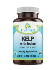 Livamed - Kelp with Iodine Veg Tabs 250 Count - Livamed Vitamins