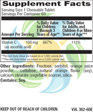 Kids Chewable C 100 mg Veg Tabs 60 Count