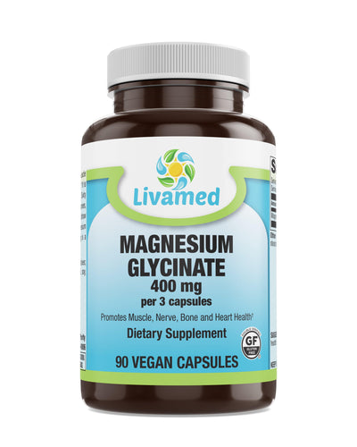 Livamed - Magnesium Glycinate 400 mg Veg Caps - Livamed Vitamins