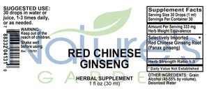 Ginseng, Red Chinese - 1 oz Liquid Single Herb