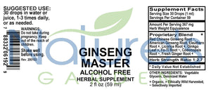 GINSENG MASTER (Alcohol Free) - 2 oz Liquid Herbal Formula