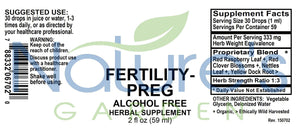 FERTILITY-PREG (Alcohol Free) - 2 oz Liquid Herbal Formula
