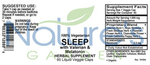 Organic Sleep Formula w/Valerian & Melatonin - 60 Liquid Veggie Caps with Organic Chamomile, Passion Flower, Skullcap, Hops & More!  - Herbal & Non-Habit Forming