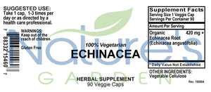 Echinacea angustifolia root - 90 Veggie Caps with 420mg Organic Echinacea Root