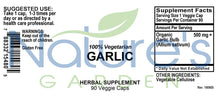 Garlic - 90 Veggie Caps with 500mg Organic Garlic Allium Sativum