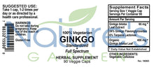 Ginkgo Biloba - 90 Veggie Caps with 460mg Organic Ginkgo Biloba Leaf and Ginko Extract - Nature's Brain Supplement