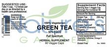 Green Tea - 90 Veggie Caps with 450mg Organic Full Spectrum and Pure Green Tea Extract