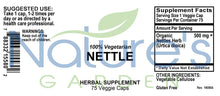 Nettles - 75 Veggie Caps - Made with 500mg Organic Stinging Nettles Leaf