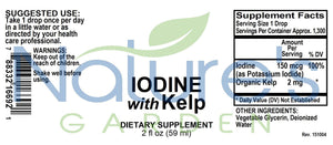 Iodine w/ Kelp - 2 oz Liquid Vitamins - Kosher/Vegan - 1300 Servings - Helps Support Thyroid Health