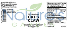 Cat's Claw Bark - 90 Veggie Caps with Peruvian Cats Claw Uncaria Tomentosa Herb