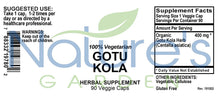 Gotu Kola - 90 Veggie Caps with 400mg Organic Gotu Kola Herb