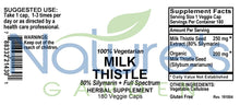 Milk Thistle - 180 Veggie Caps with Organic Milk Thistles and Potent Silymarin Extract
