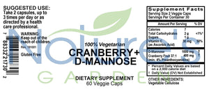 Cranberry + D-Mannose Supplement Plus Vitamin C - 60 Veggie Caps