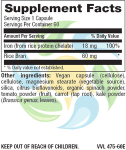 Iron Veg Caps - Whole Food Essentials   60 Count