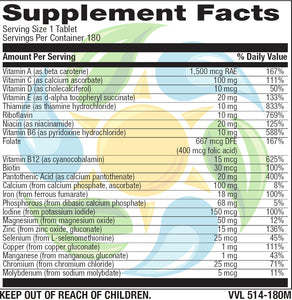 Basic Multi® Veg Tabs 180 Count