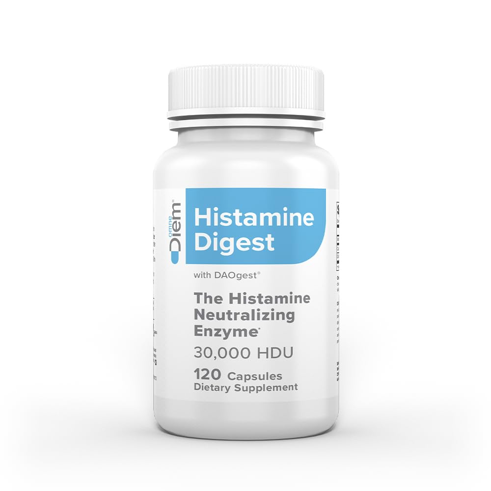 Omne Diem Histamine Digest DAO 30,000 HDU - 120 Caps - Histamine Neutralizing Enzyme - Relieve Histamine Intolerance with Diamine Oxidase