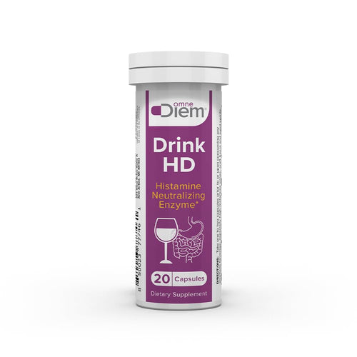 OmneDiem Drink HD Dietary Supplement: Natural Histamine Neutralizing & Digesting Enzyme – Diamine Oxidase DAO, 20 Capsules