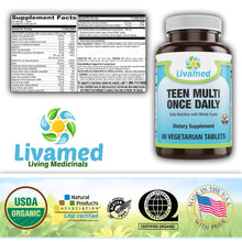 Food Rich Teen Multivitamin Once Daily Veg Tabs 60 Count