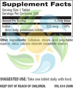 Kelp with Iodine Veg Tabs 250 Count