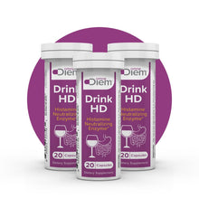 Omne Diem DrinkHD 20 Count 3 Pack - Diamine Oxidase - DAO Enzyme in a convienant Carry Package.