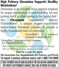 Chromium Picolinate 200 mcg (ChromeMate® GTF) Veg Tabs 120 Count