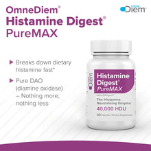 Omne Diem Histamine Digest PureMAX with DAO - Diamine Oxidase Supplement for Food Related Histamine Intolerance (30 Capsules)