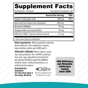 Histamine Complete - Histamine Digest Seasonal Support & Dietary Histamine Support 30 Caps
