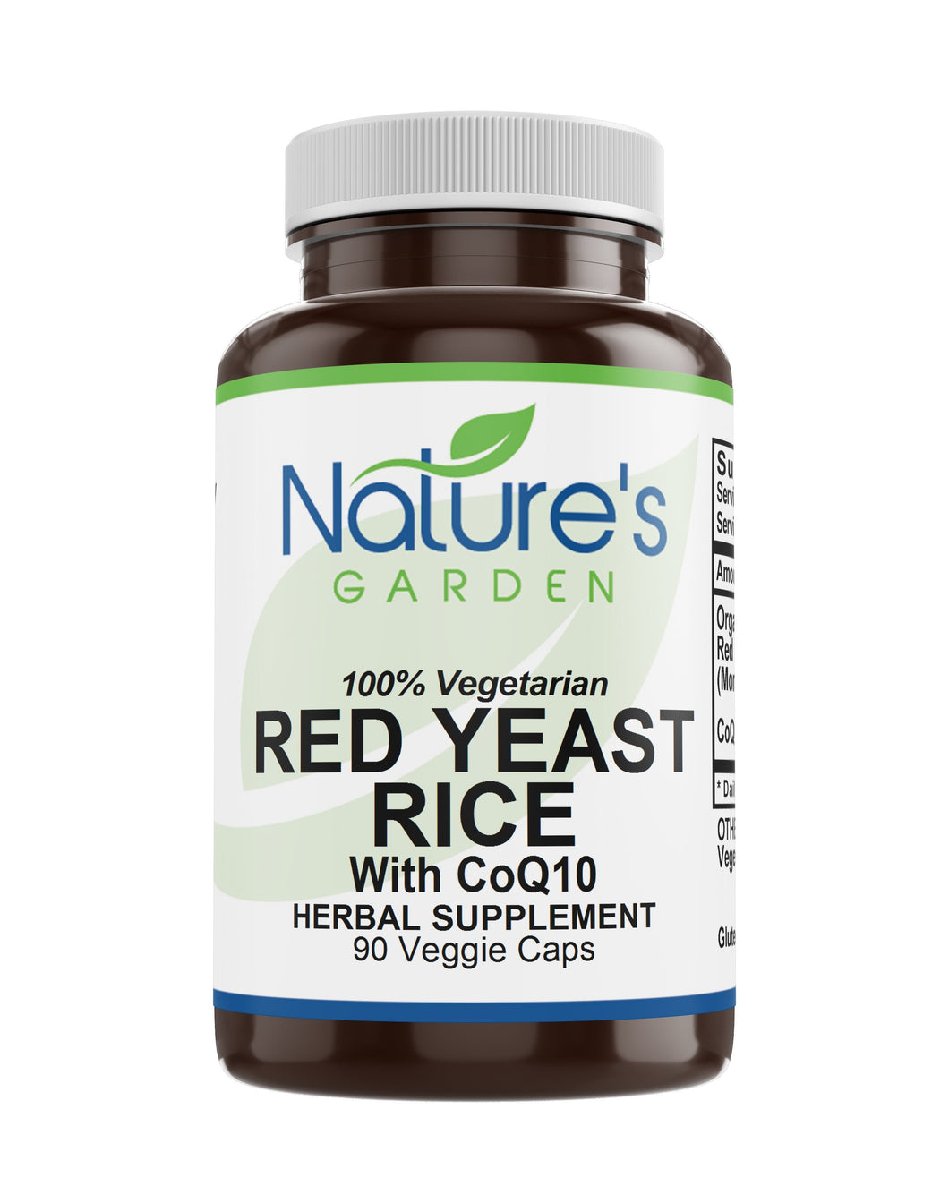 Red Yeast Rice Organic with CoQ10 - 90 Veggie Caps with 600mg Organic Red Rice Yeast Plus Co Q 10 - Natures Support for Cholesterol