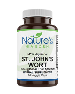 St. John's Wort - 90 Veggie Caps with Standardized 0.3% Hypericin, 450mg Formula per Capsule - Organic St John's Wort Extract